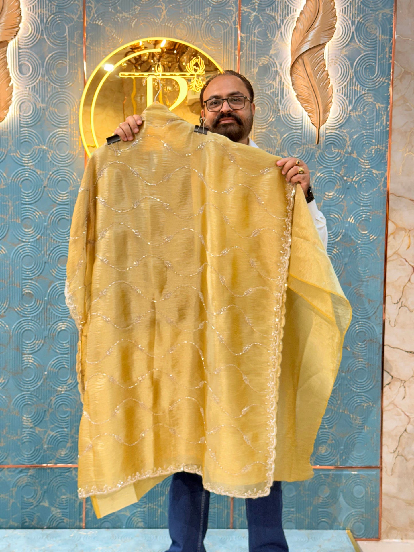 Premium Hand-Embroidered Silk Suit – The Petals Exclusive