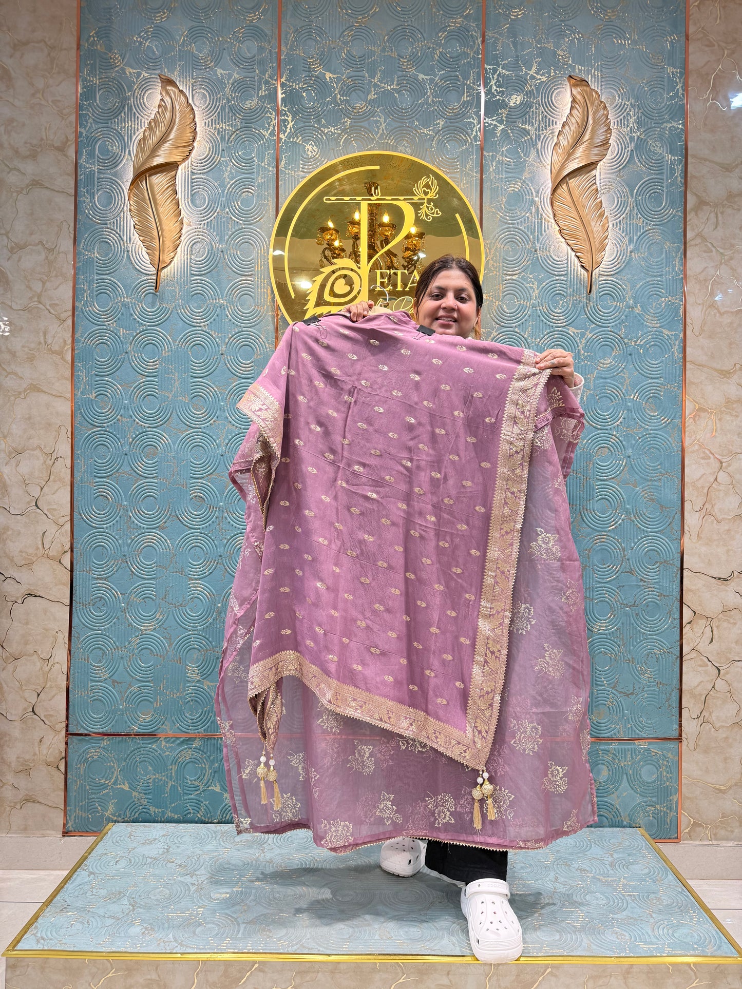 Premium Embroidered Unstitched Suit with Heavy Neck Work